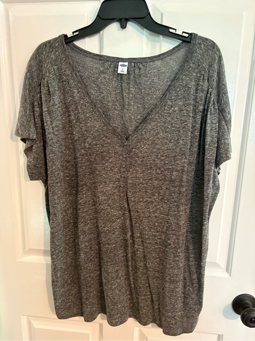 Old Navy Heather Gray V-Neck Short Sleeve Tee